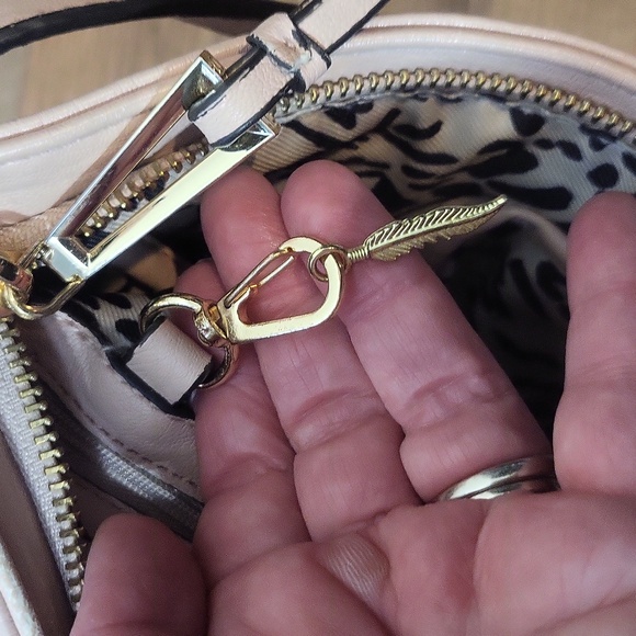 JESSICA SIMPSON Pink Faux Leather Crossbody with Removable Butterfly Key Charm - Picture 9 of 16